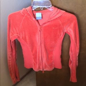 Nike Orange velour hoodie sports jacket. XS